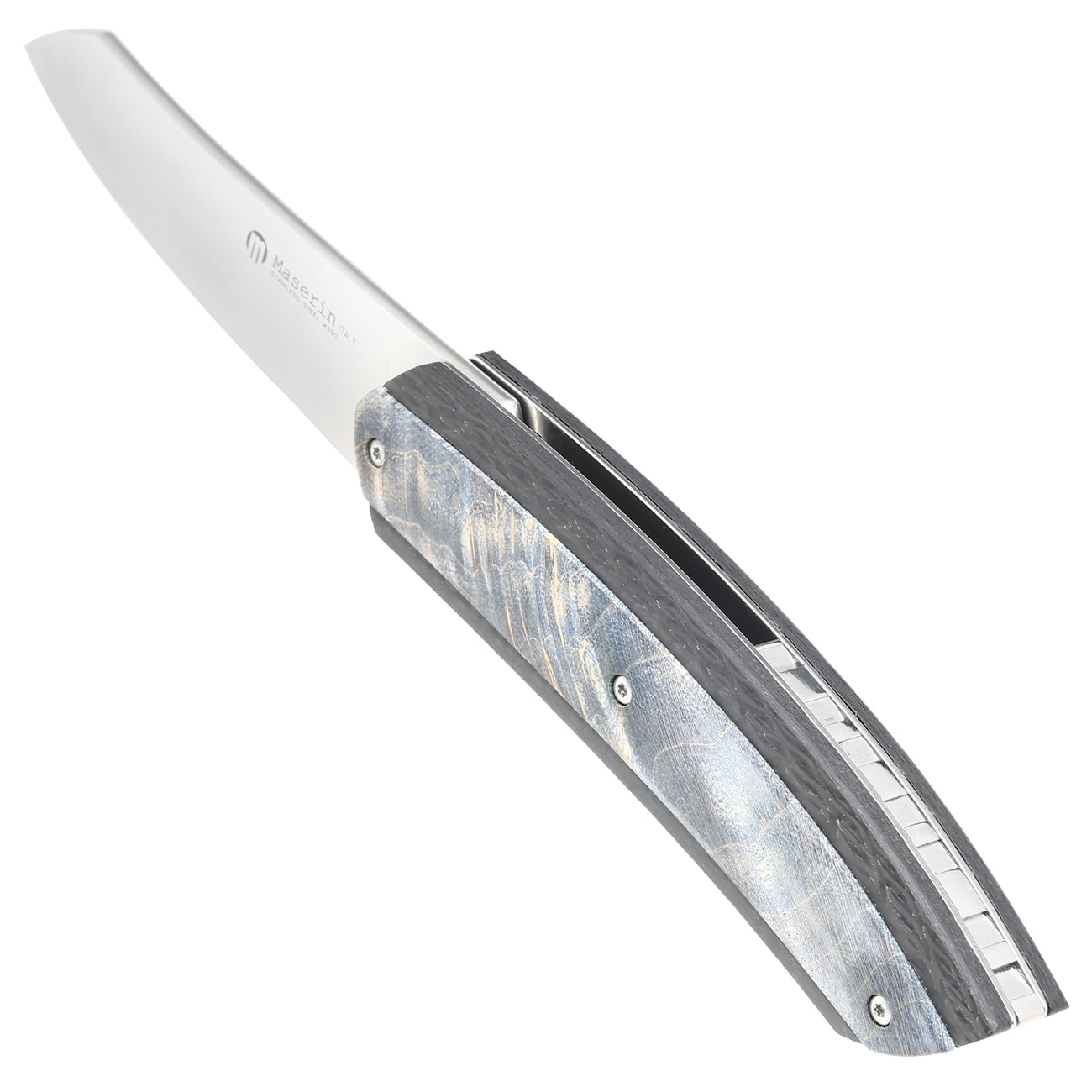 Maserin Einhandmesser AM6 Blue Burl Wurzelholz italienisches Sammlermesser Bild 1