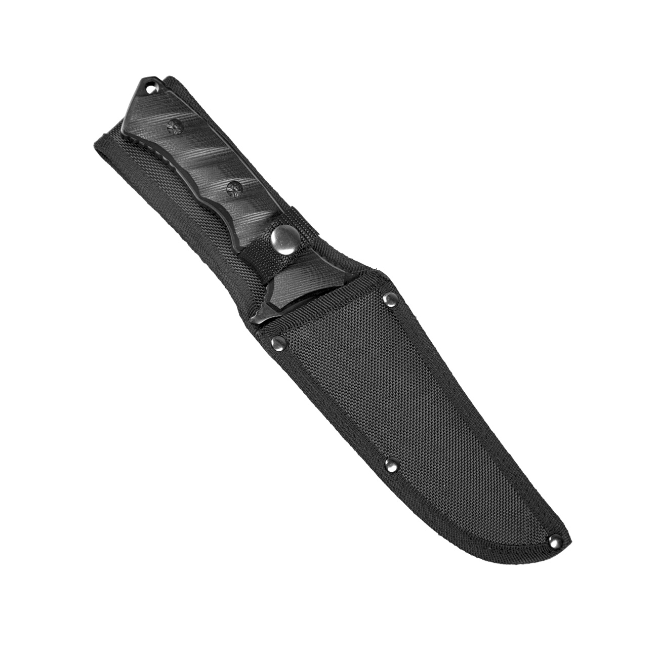 Feststehendes Messer Military Style schwarz inkl. Gürtelscheide Bild 1
