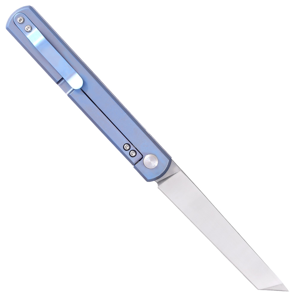 Enforcer Einhandmesser Titangriff mit Carbon silber/blau Bild 1