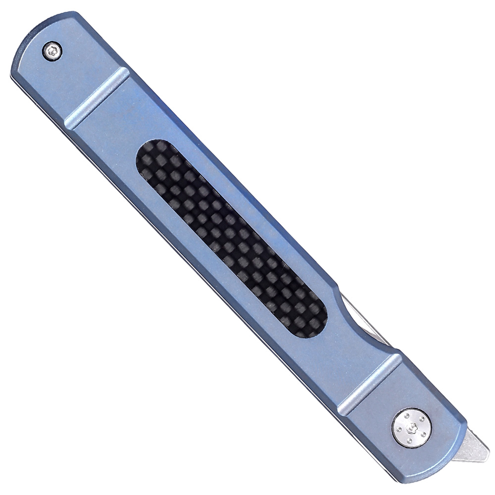 Enforcer Einhandmesser Titangriff mit Carbon silber/blau Bild 3