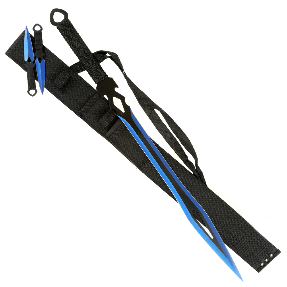 Haller Rückenschwert mit Dolchen schwarz/blau inkl. Nylonscheide Bild 1