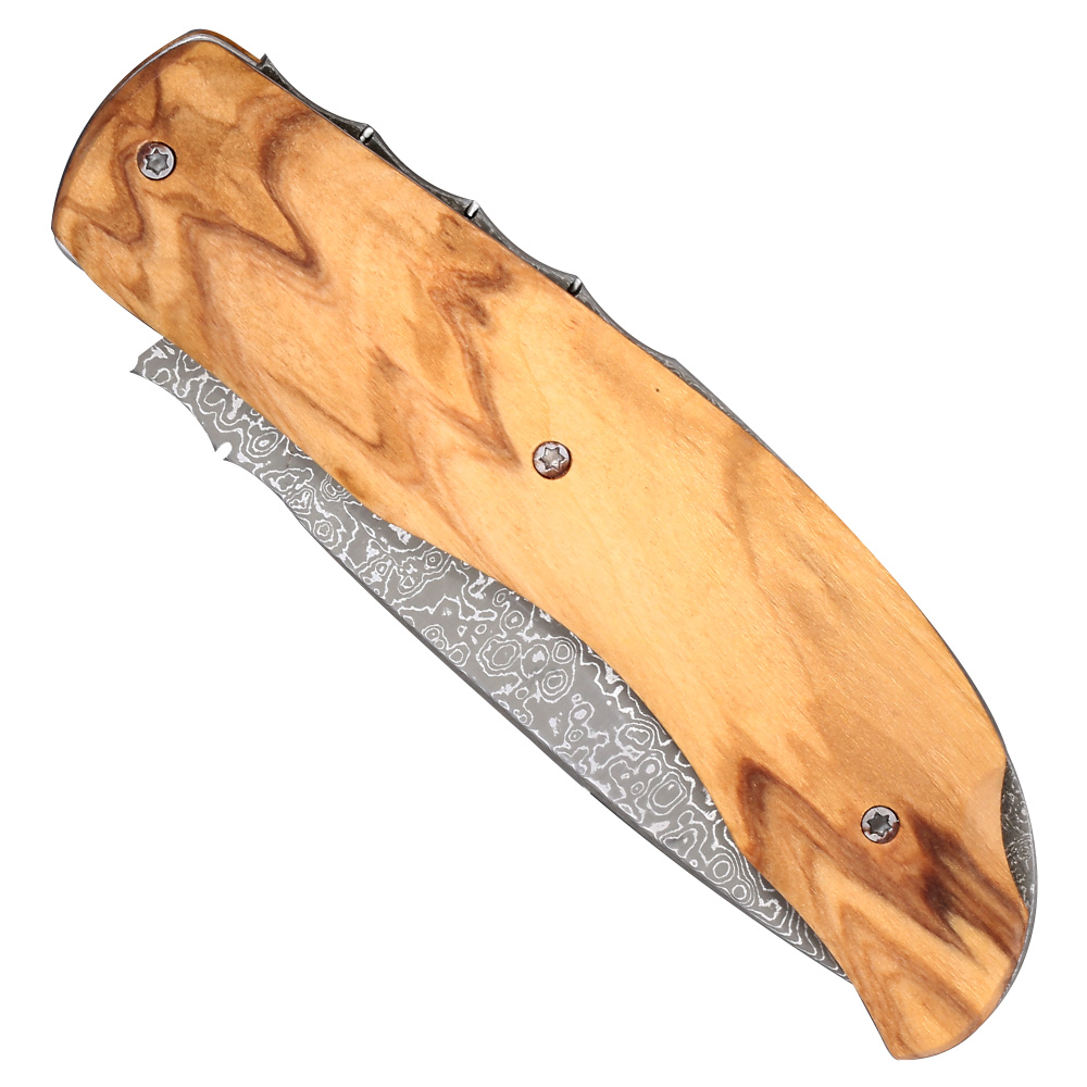 Haller Damast Taschenmesser Olivenholz II mit Holz-Geschenkbox Bild 5