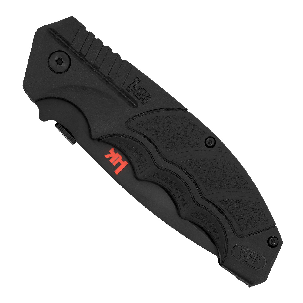 Heckler & Koch Einhandmesser SFP Tactical Folder All Black Sgezahnung inkl. Grtelclip und Nylonetui Bild 5