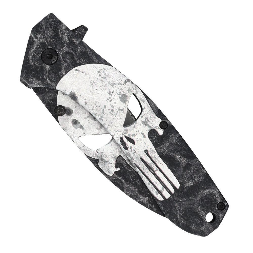 Enhandmesser 3D Skull inkl. Gürtelclip Bild 1
