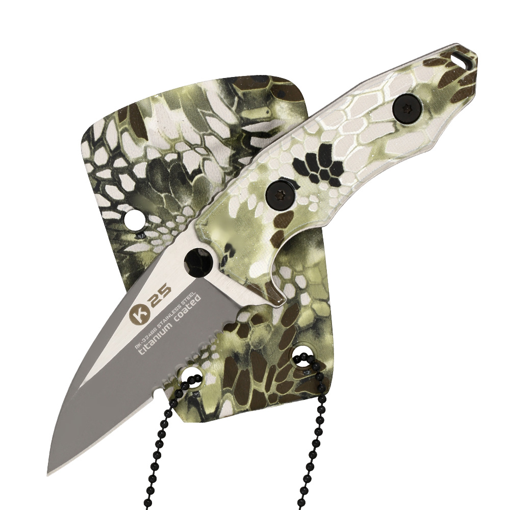 K25 Neck Knife Green Phyton inkl. Kydexscheide Bild 2