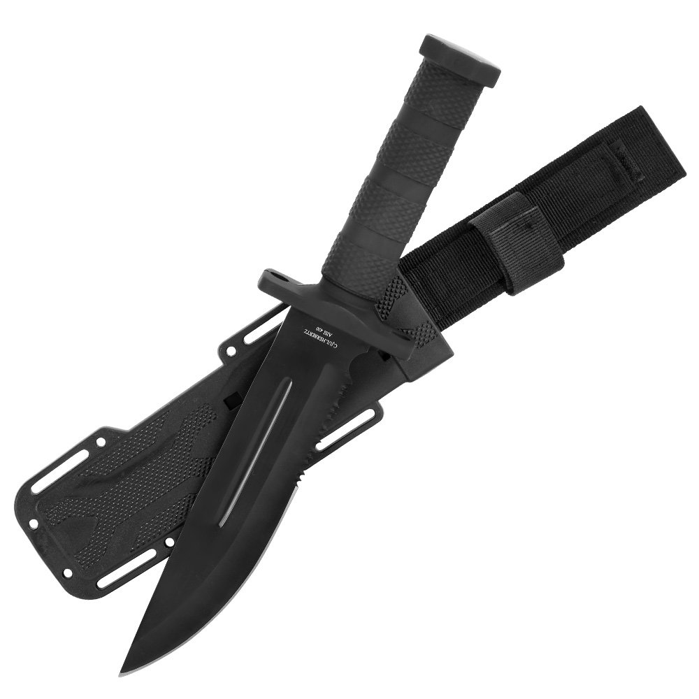 CJH Outdoormesser schwarz inkl. Kunststoffscheide Bild 2