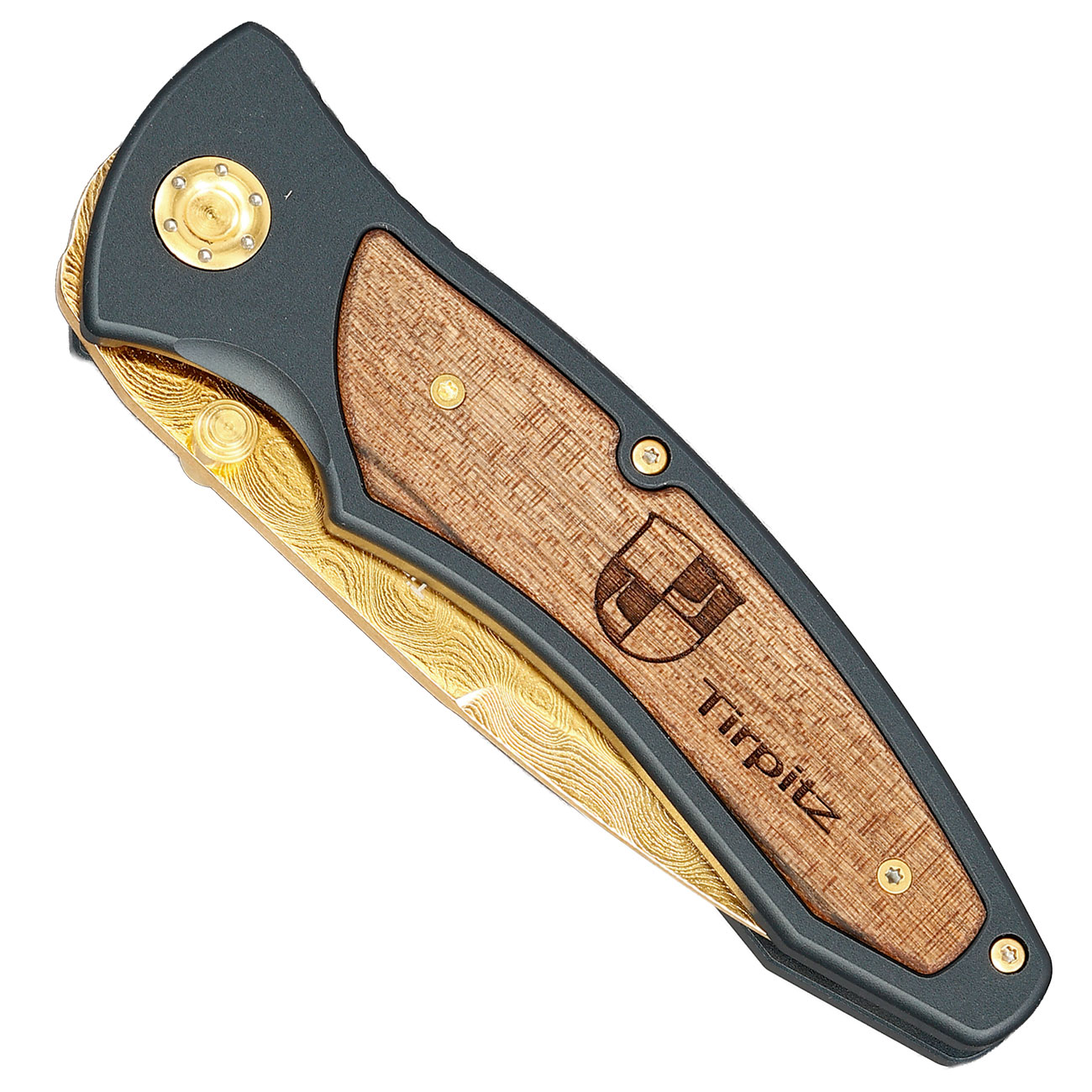 B�ker Tirpitz Damast Gold Sammlermesser Bild 4