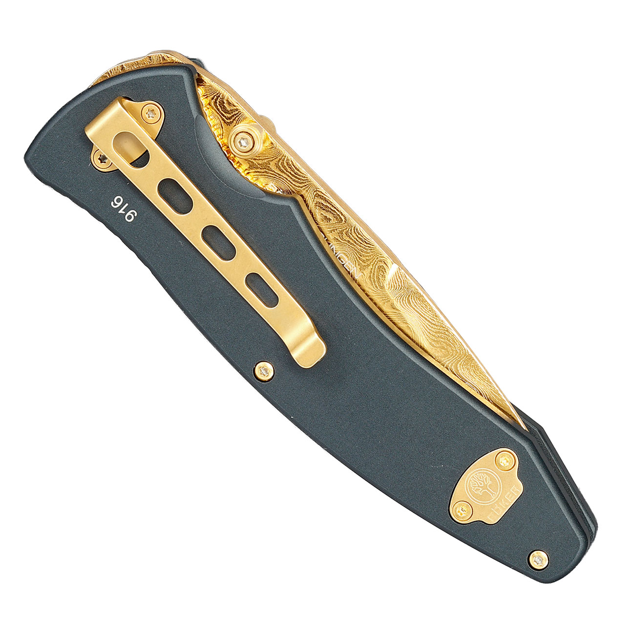 B�ker Tirpitz Damast Gold Sammlermesser Bild 5