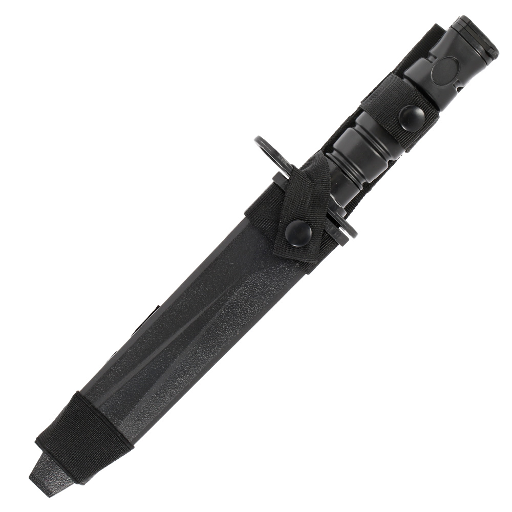 MP Airsoft US M10 Deko Gummi Bajonett f. M4 / M16 Gewehre inkl. Scheide schwarz Bild 3