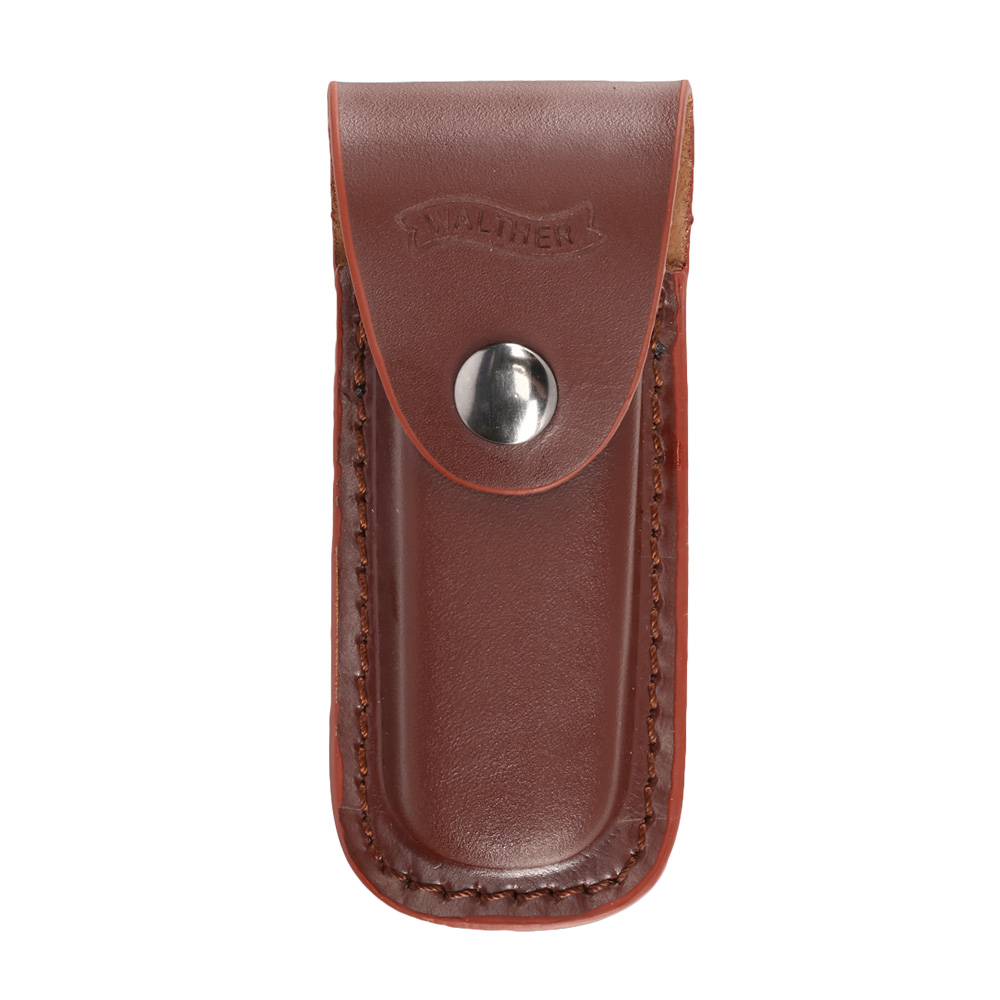 Walther Taschenmesser Classic Clip 2 Echtholzeinlagen inkl. Leder-Grteletui silber/braun Bild 1