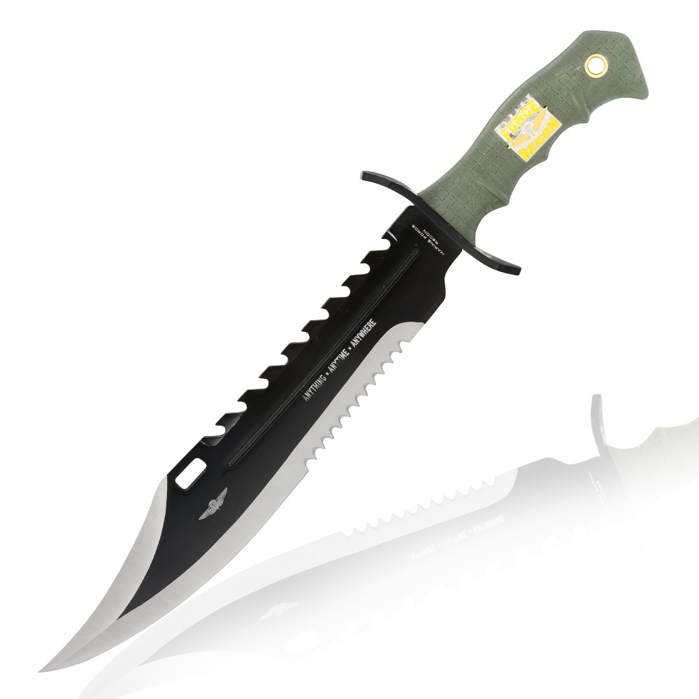 United Cutlery Outdoormesser Marine Force Recon Bowie inkl. Nylonscheide schwarz/oliv