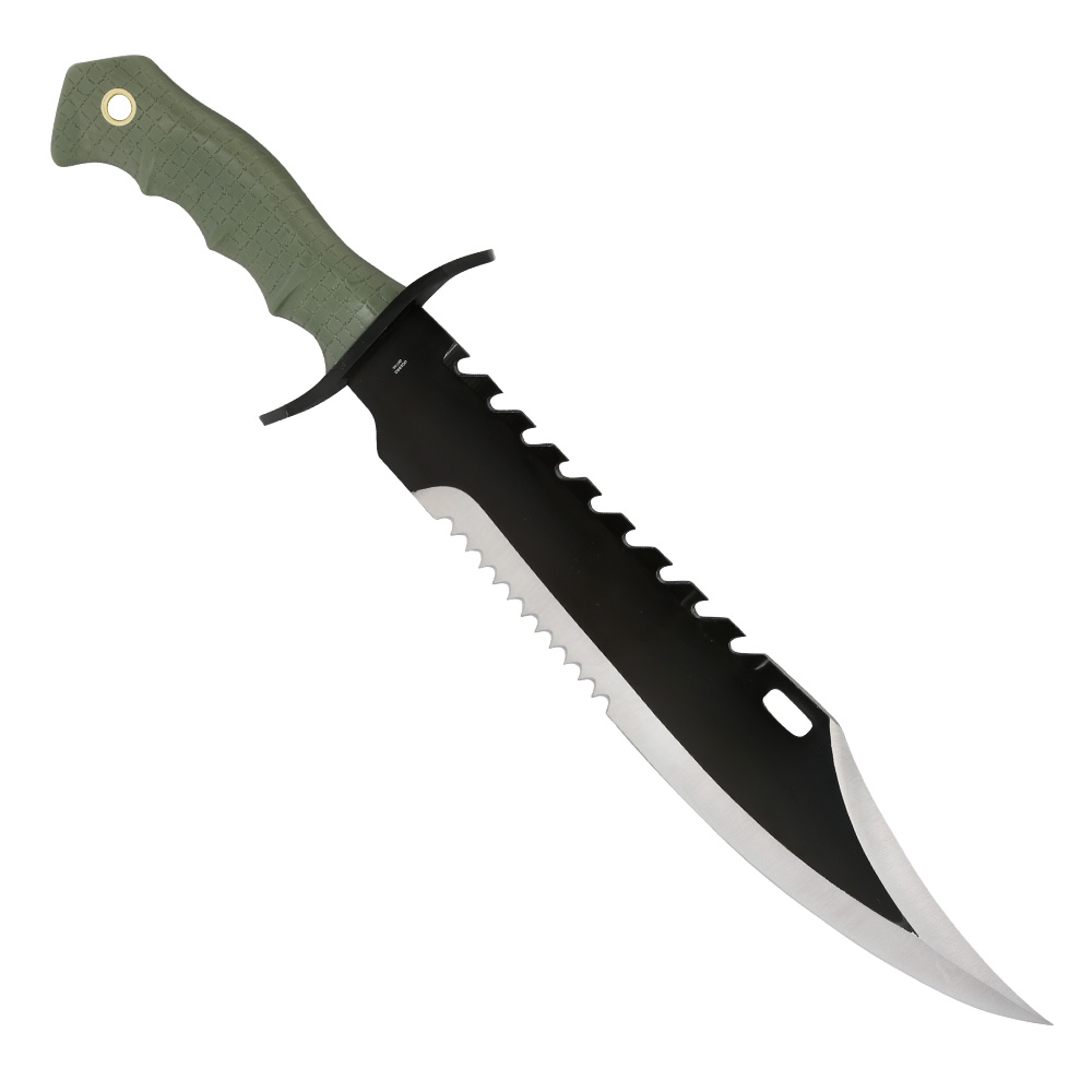 United Cutlery Outdoormesser Marine Force Recon Bowie inkl. Nylonscheide schwarz/oliv Bild 1