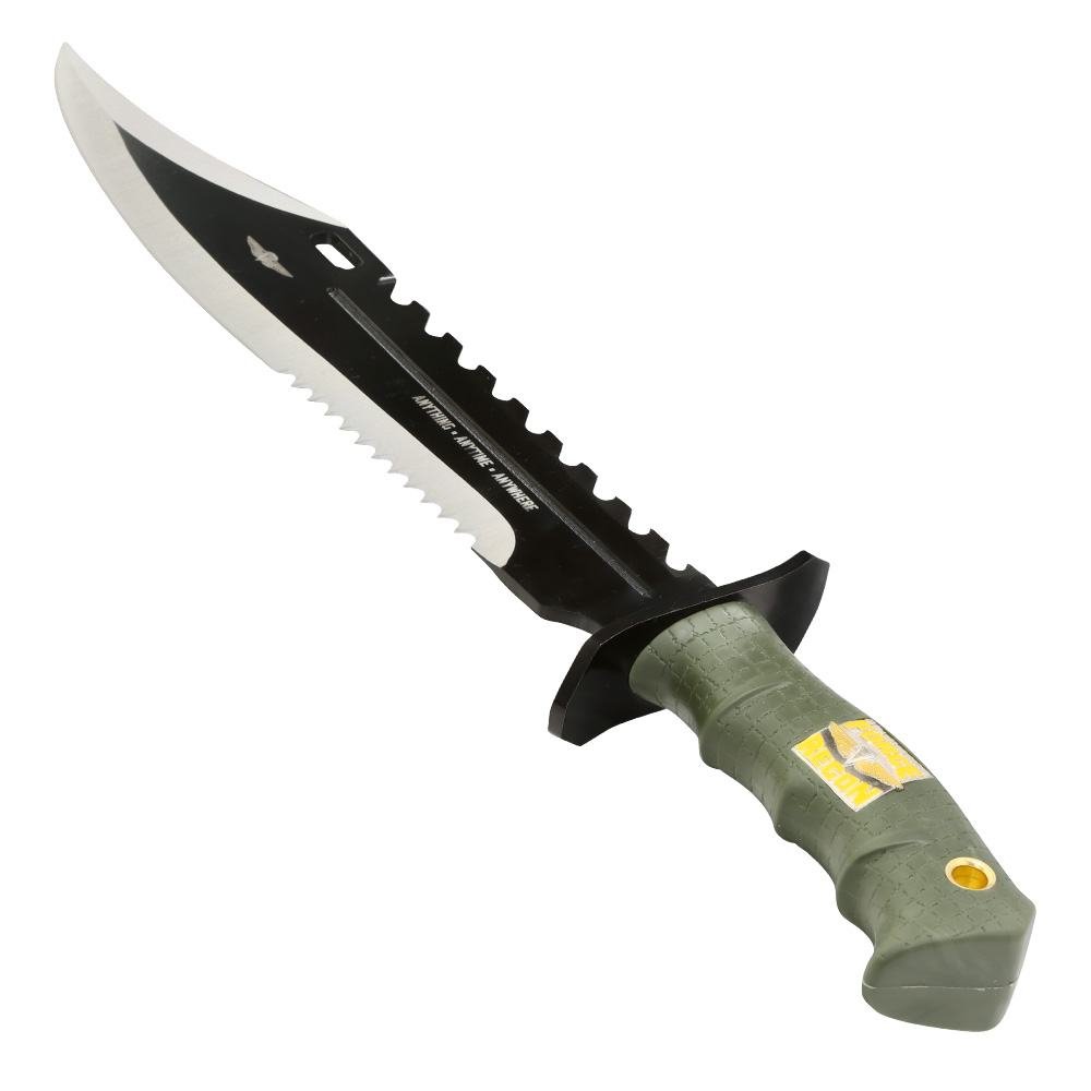 United Cutlery Outdoormesser Marine Force Recon Bowie inkl. Nylonscheide schwarz/oliv Bild 3