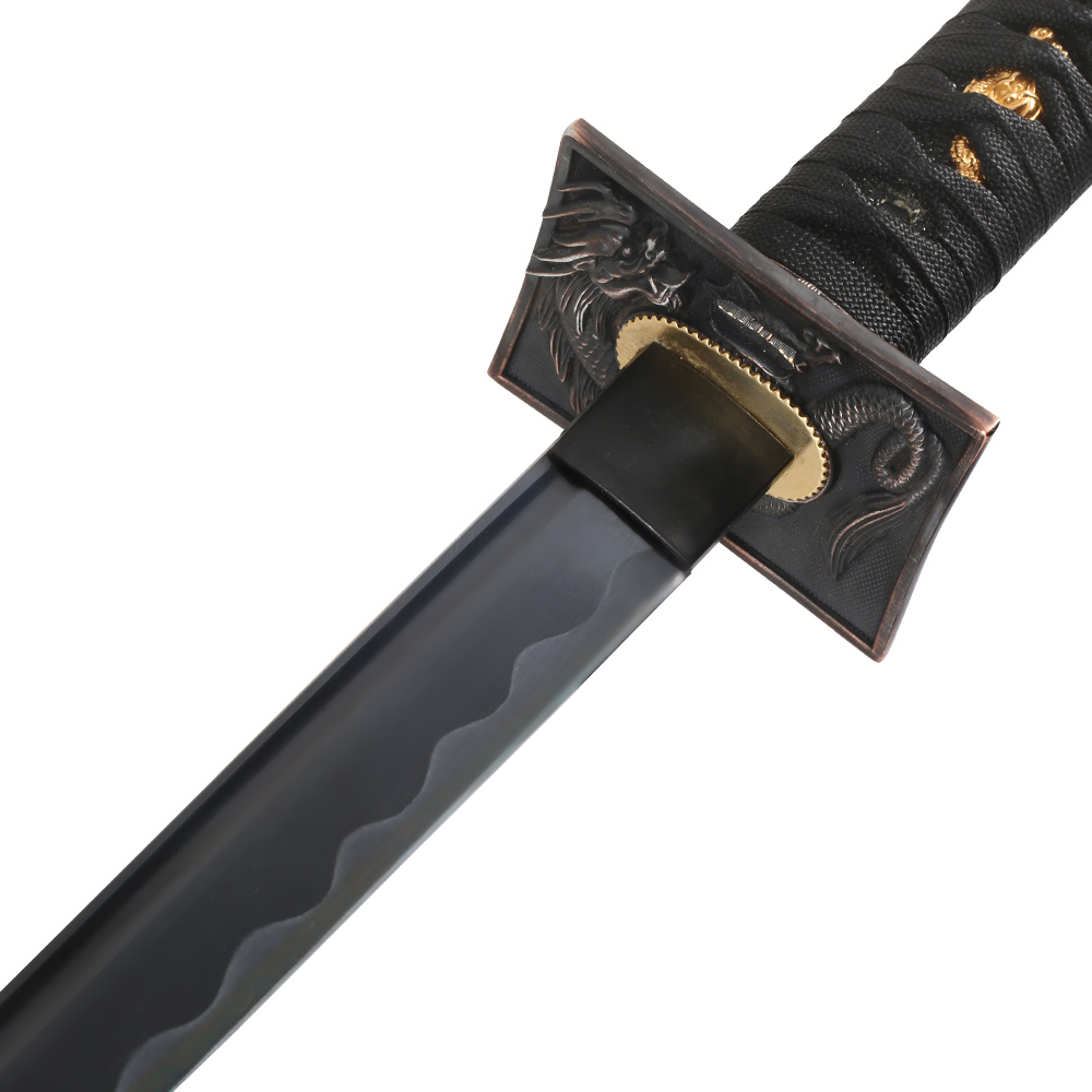 Onikiri Sammlerkatana Drache inkl. Holzscheide, Echtheitszertifikat schwarz Bild 9