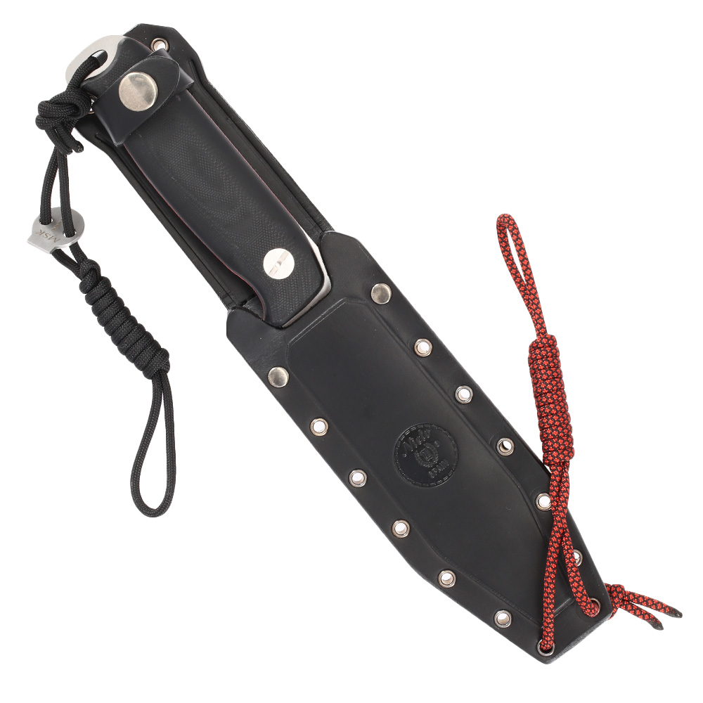 Nieto Survivalmesser MSK G10 silber/schwarz inkl. Lederscheide und Survival Kit Bild 5
