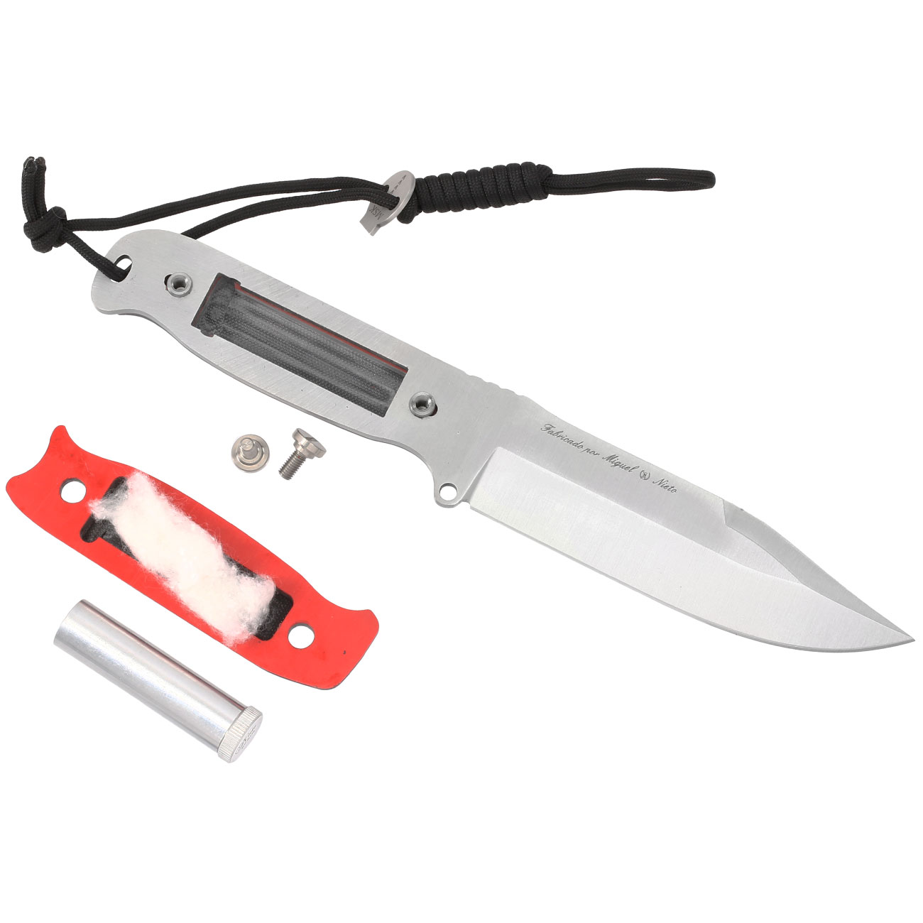 Nieto Survivalmesser MSK G10 silber/schwarz inkl. Lederscheide und Survival Kit Bild 7