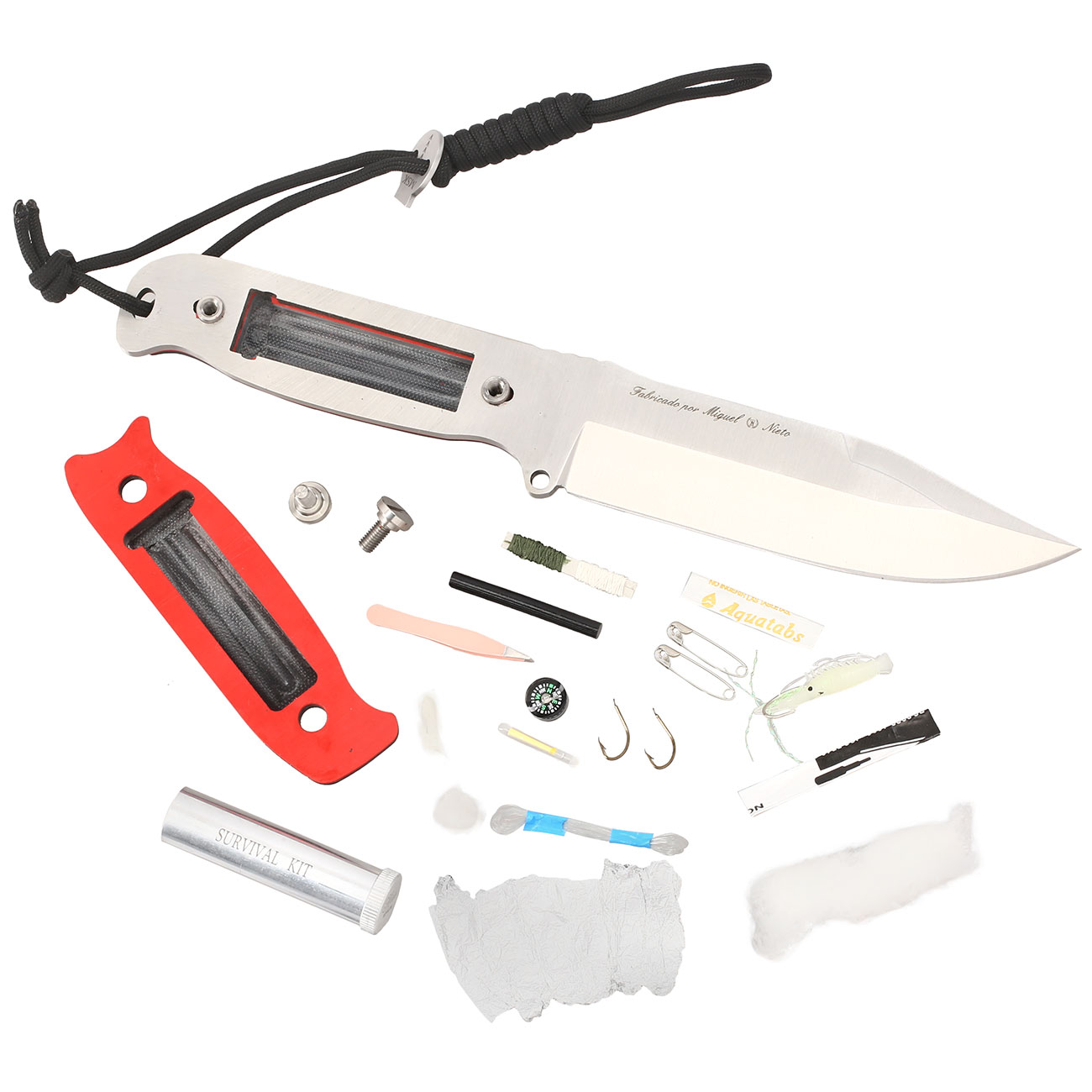 Nieto Survivalmesser MSK G10 silber/schwarz inkl. Lederscheide und Survival Kit Bild 8