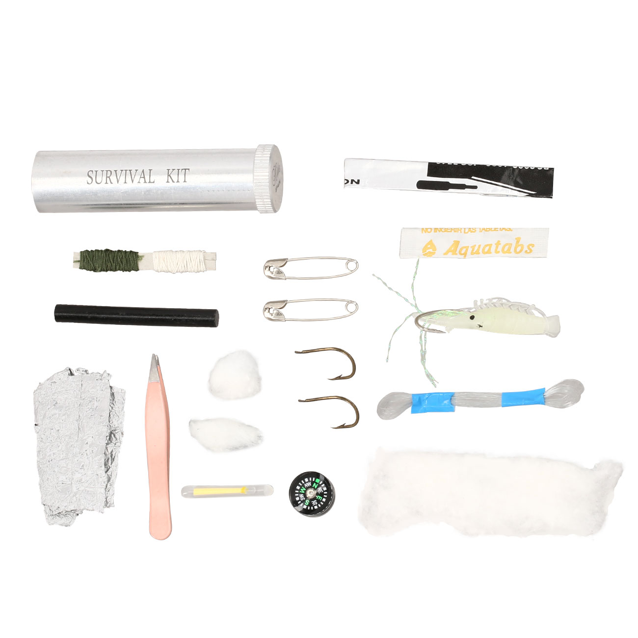 Nieto Survivalmesser MSK G10 silber/schwarz inkl. Lederscheide und Survival Kit Bild 9