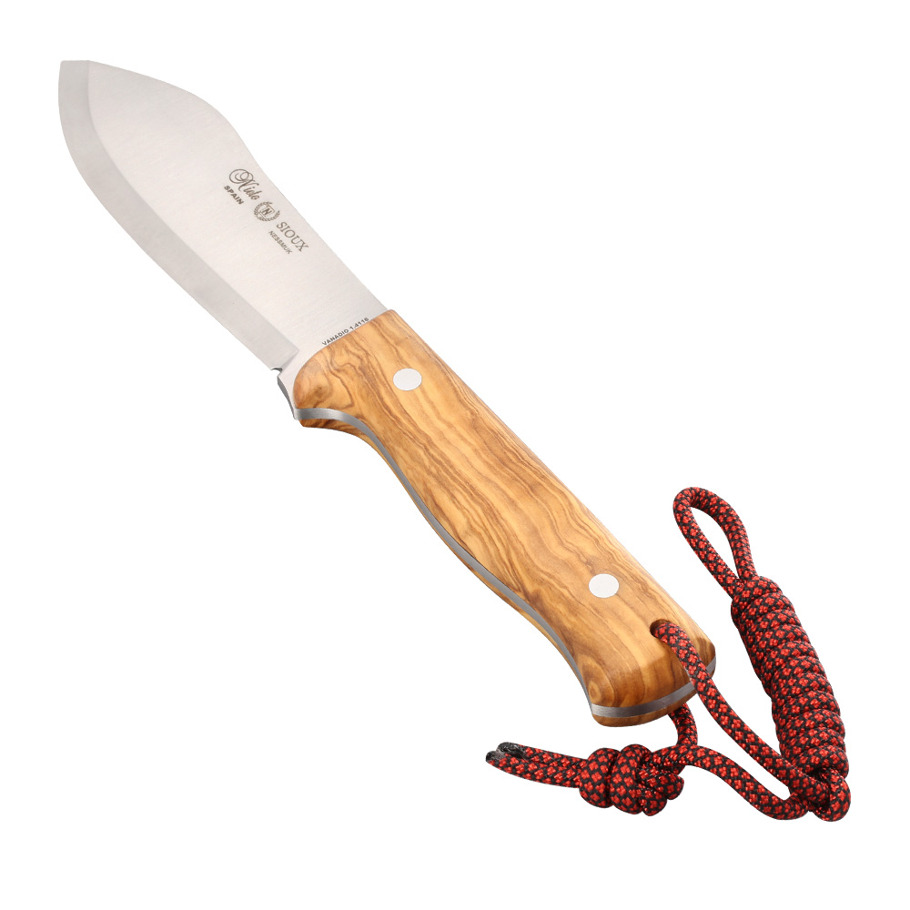 Nieto Outdoormesser SIOUX Olive silber/braun inkl. Ledersteckscheide Bild 3