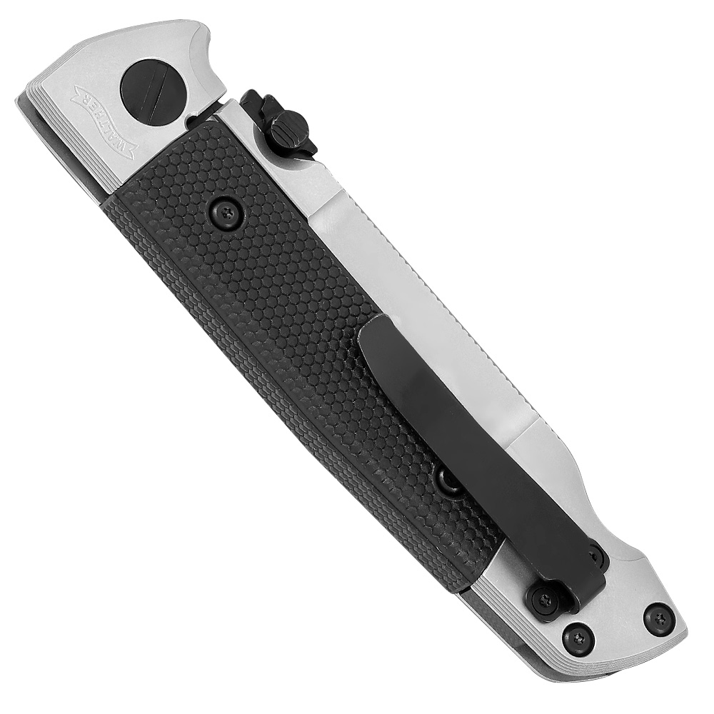 Walther Einhandmesser Q5 Steel Frame Folder D2 silber/schwarz inkl. Gürtelclip Bild 1