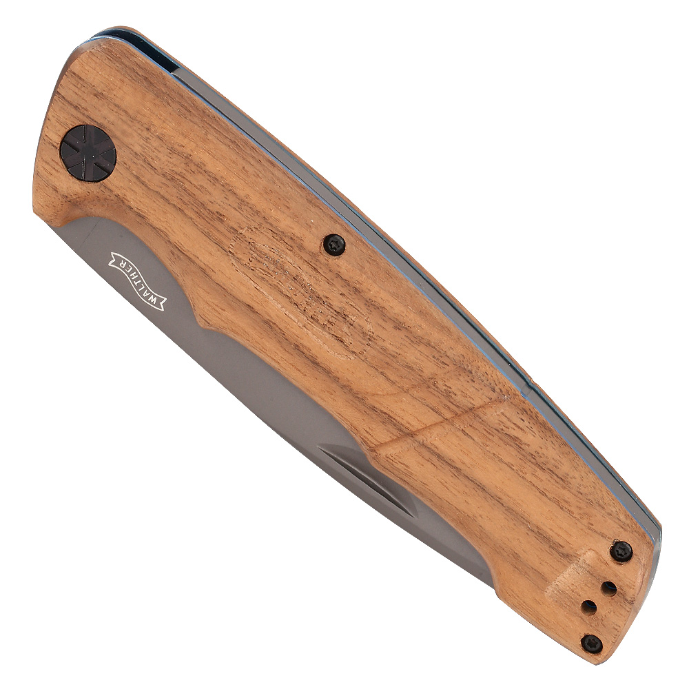 Walther Taschenmesser BWK 7 Blue Wood Knife inkl. Lederscheide und Grtelclip Bild 1