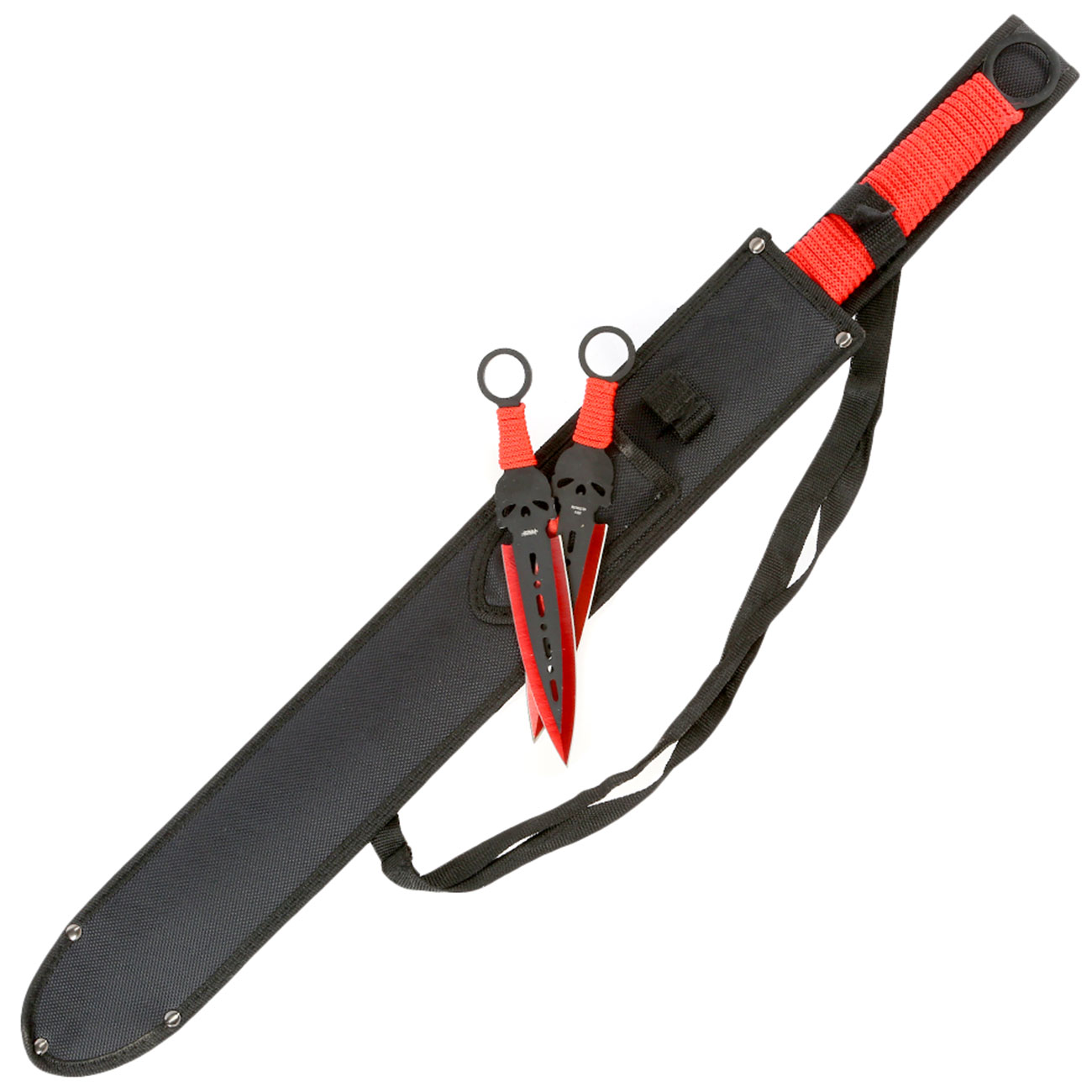 Haller Rckenschwert mit zwei Dolchen schwarz/rot inkl. Nylonscheide Bild 4