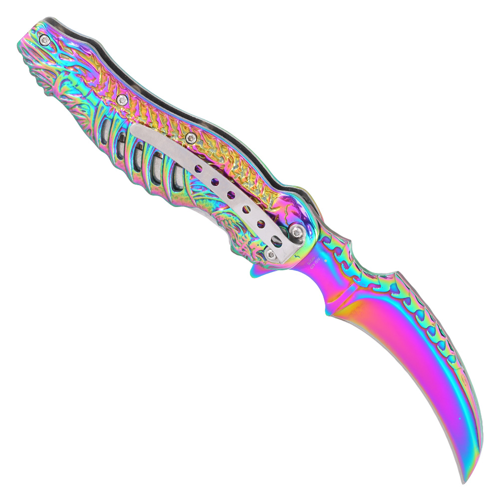 CJH Einhandmesser Skelett Rainbow Bild 1