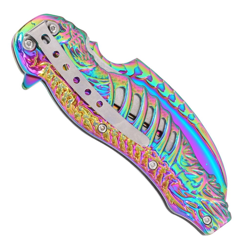 CJH Einhandmesser Skelett Rainbow Bild 5