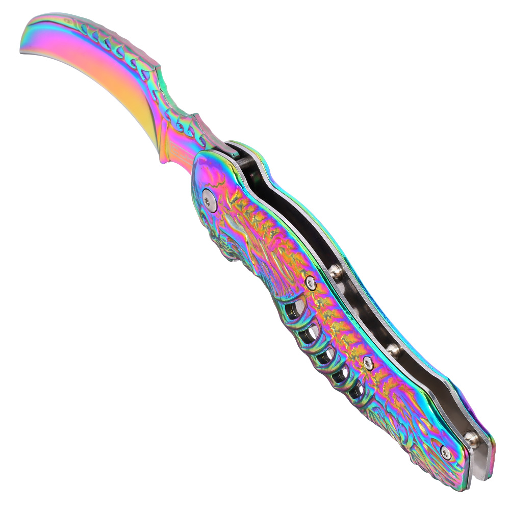 CJH Einhandmesser Skelett Rainbow Bild 1