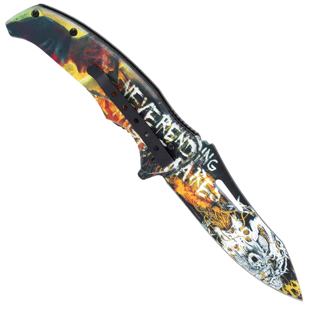 Haller Einhandmesser Nightmare Collection five 3D-Motiv inkl. Grtelclip Bild 1