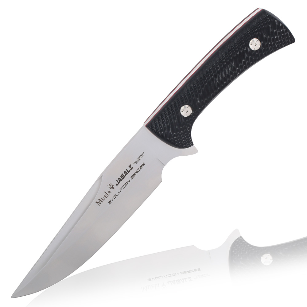 Muela Grtelmesser Jabali Micarta silber/schwarz inkl. Lederscheide