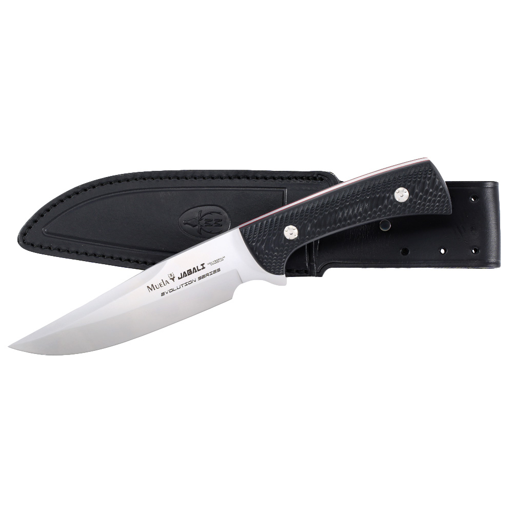 Muela Grtelmesser Jabali Micarta silber/schwarz inkl. Lederscheide Bild 3