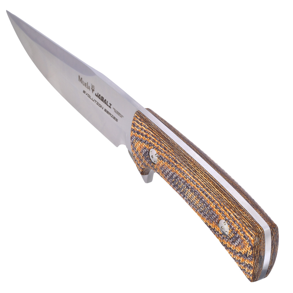 Muela Outdoormesser Jabali Micarta Mustard silber inkl. Leder-Grtelscheide Bild 2