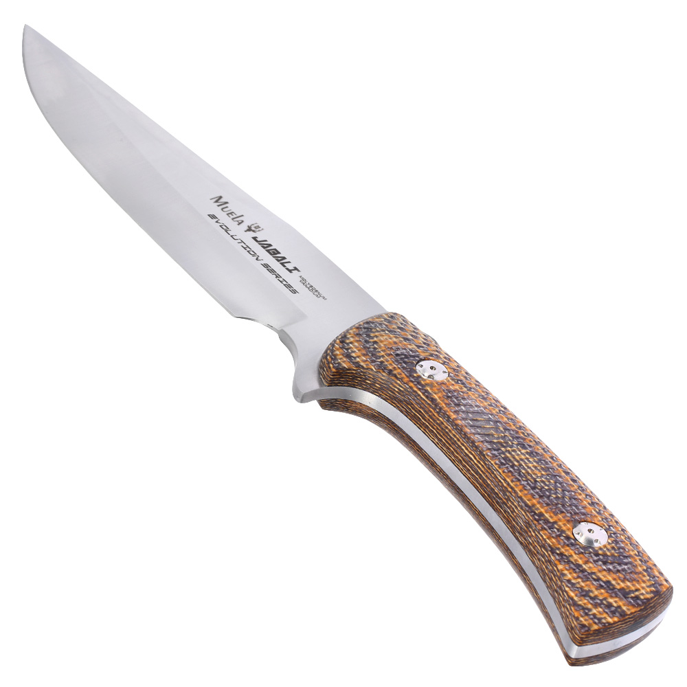 Muela Outdoormesser Jabali Micarta Mustard silber inkl. Leder-Grtelscheide Bild 4