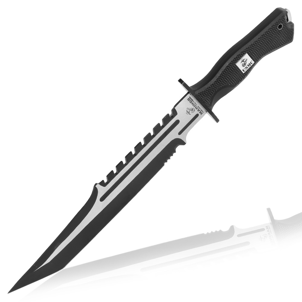 United Cutlery Tanto Survivalmesser USMC Operation Mako schwarz inkl. Nylonscheide