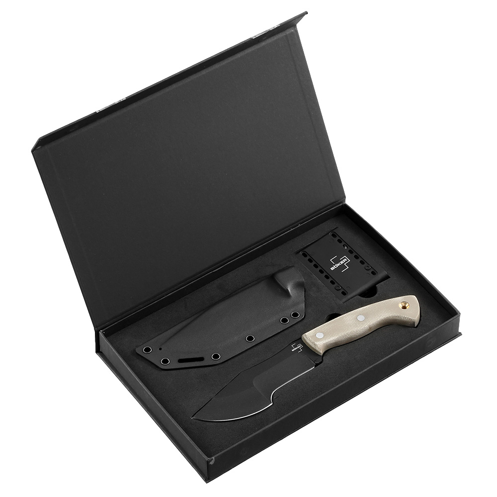 Bker Plus Outdoormesser Mini Tracker schwarz/tan inkl. Kydexscheide Bild 1