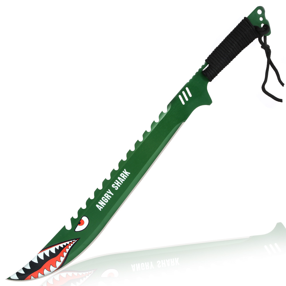 Machete Angry Shark oliv inkl. Nylonscheide