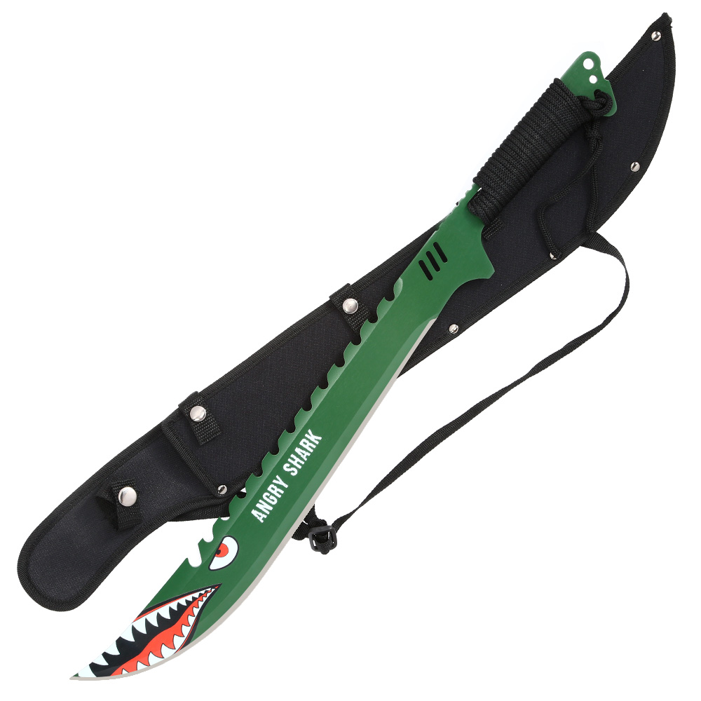 Machete Angry Shark oliv inkl. Nylonscheide Bild 4