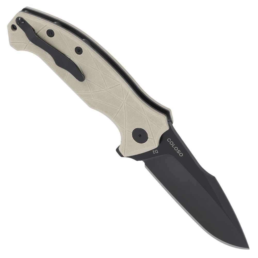 Amare Knives Einhandmesser Coloso D2 Stahl coyote inkl. Gürtelclip Bild 1