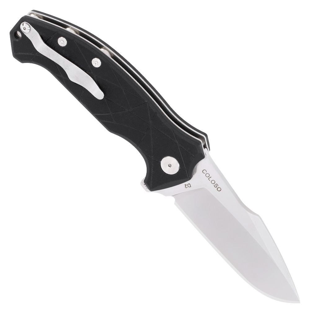 Amare Knives Einhandmesser Coloso D2 Stahl schwarz inkl. Gürtelclip Bild 1