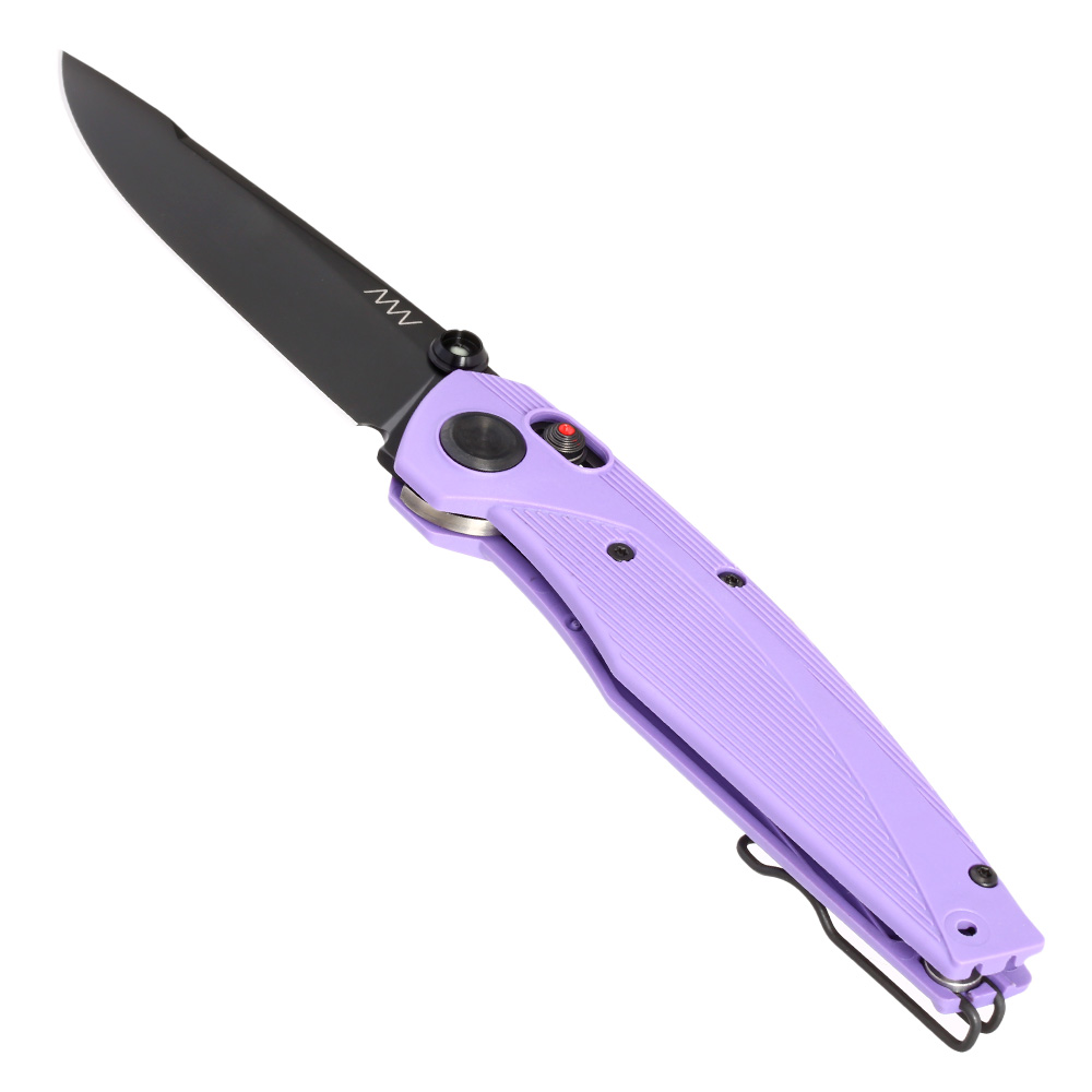 ANV Knives Einhandmesser A100 MagnaCut Stahl Blueberry & Cream inkl. Grtelclip Bild 2
