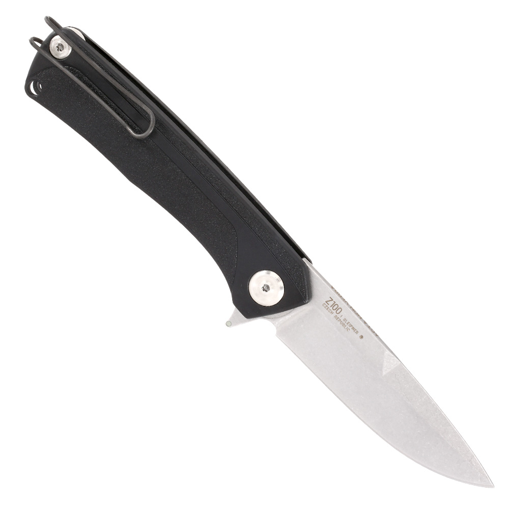 ANV Knives Einhandmesser Z100 Sleipner Stahl schwarz/stonewash inkl. Grtelclip Bild 1