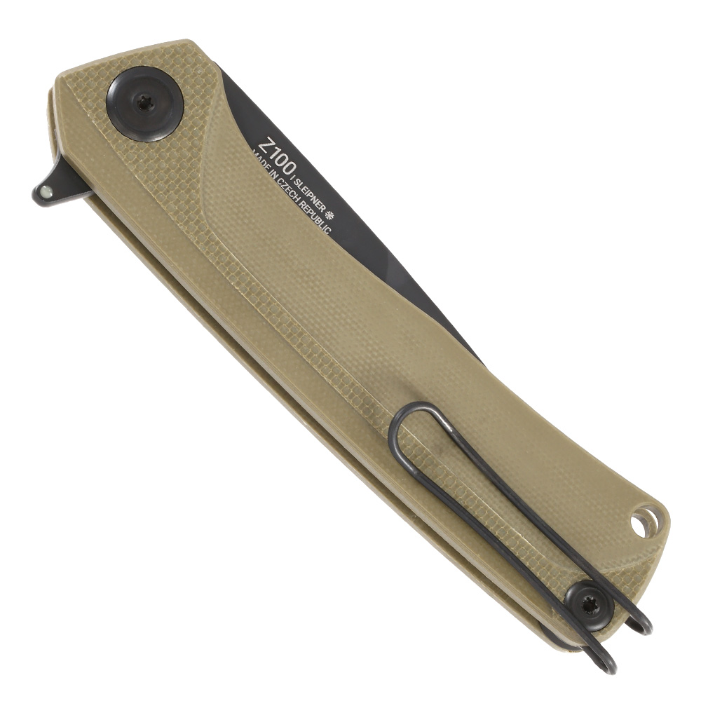 ANV Knives Einhandmesser Z100 G10 Sleipner Stahl oliv inkl. Grtelclip Bild 5
