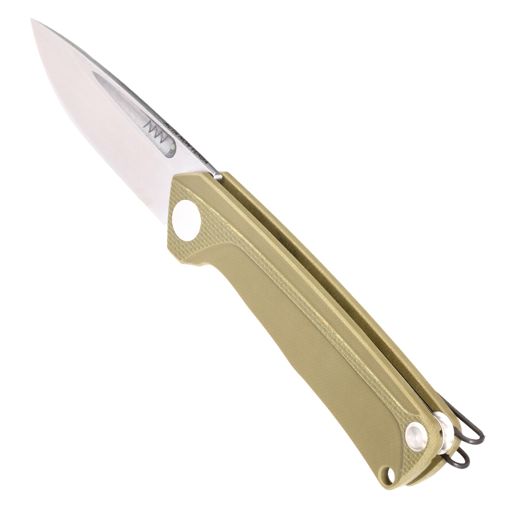 ANV Knives Taschenmesser Z200 G10 Sleipner Stahl oliv/stonewash inkl. Grtelclip Bild 6