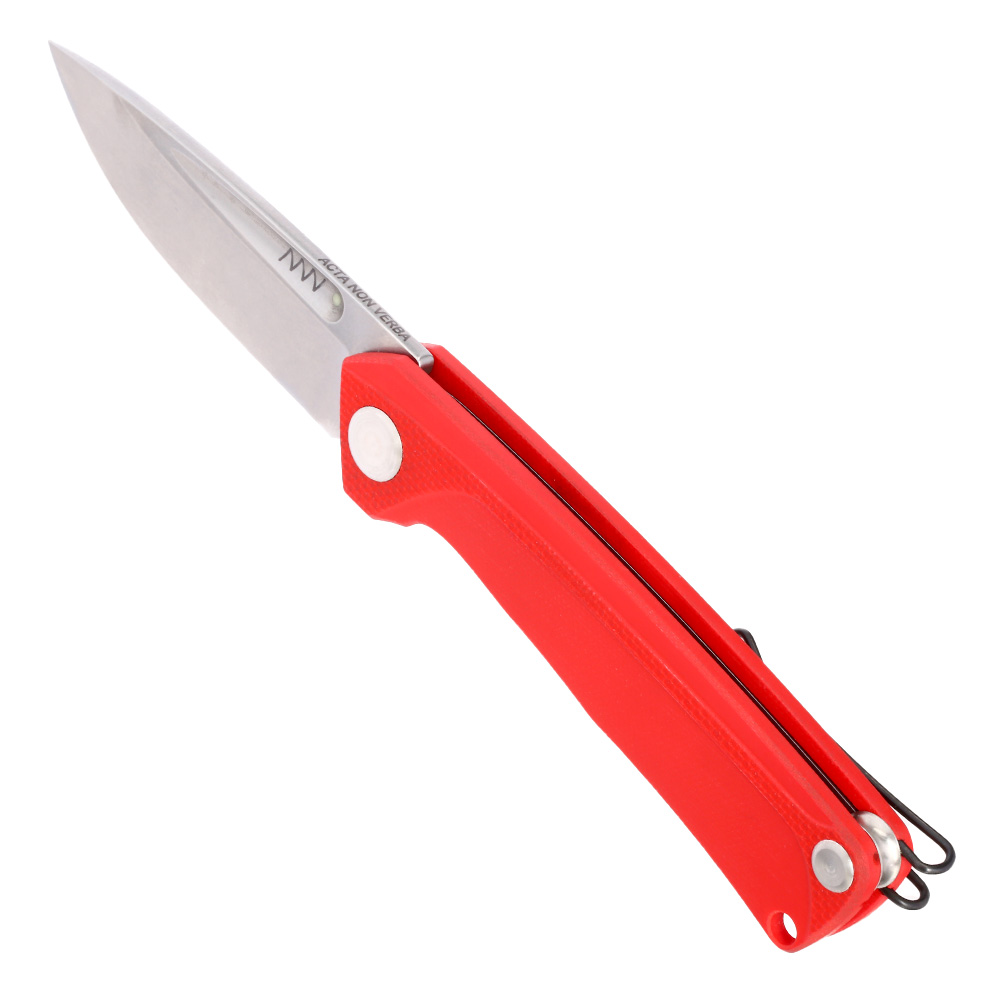 ANV Knives Taschenmesser Z200 G10 Sleipner Stahl rot/stonewash inkl. Grtelclip Bild 6