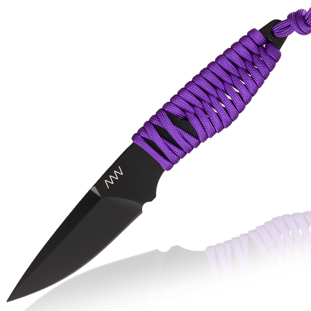 ANV Knives Neck Knife P100 Sleipner Stahl Cerakote schwarz/lila inkl. Kydex Scheide