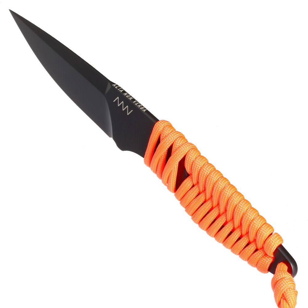 ANV Knives Neck Knife P100 Sleipner Stahl Cerakote schwarz/orange inkl. Kydex Scheide Bild 6