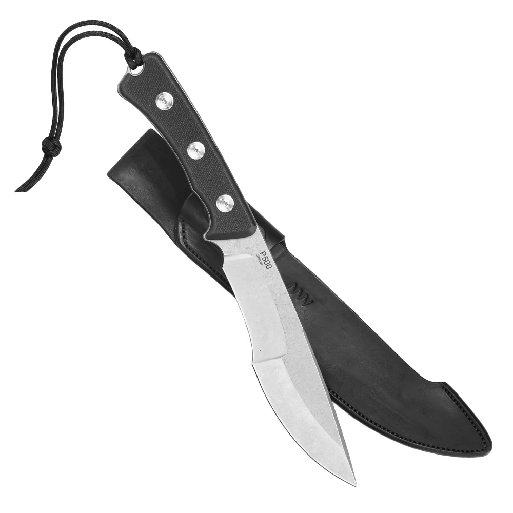 Schrade Outdoormesser – 8Cr13 Stahl, Stonewashed, G-10 Griff, Gesamtlänge 21,6 Cm, Bushcraft Geeignet