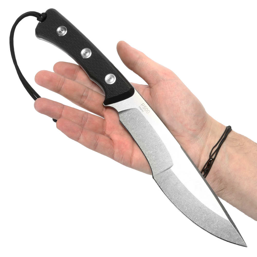 ANV Knives Outdoormesser P500 Sleipner Stahl stonewash inkl. Lederscheide Bild 8