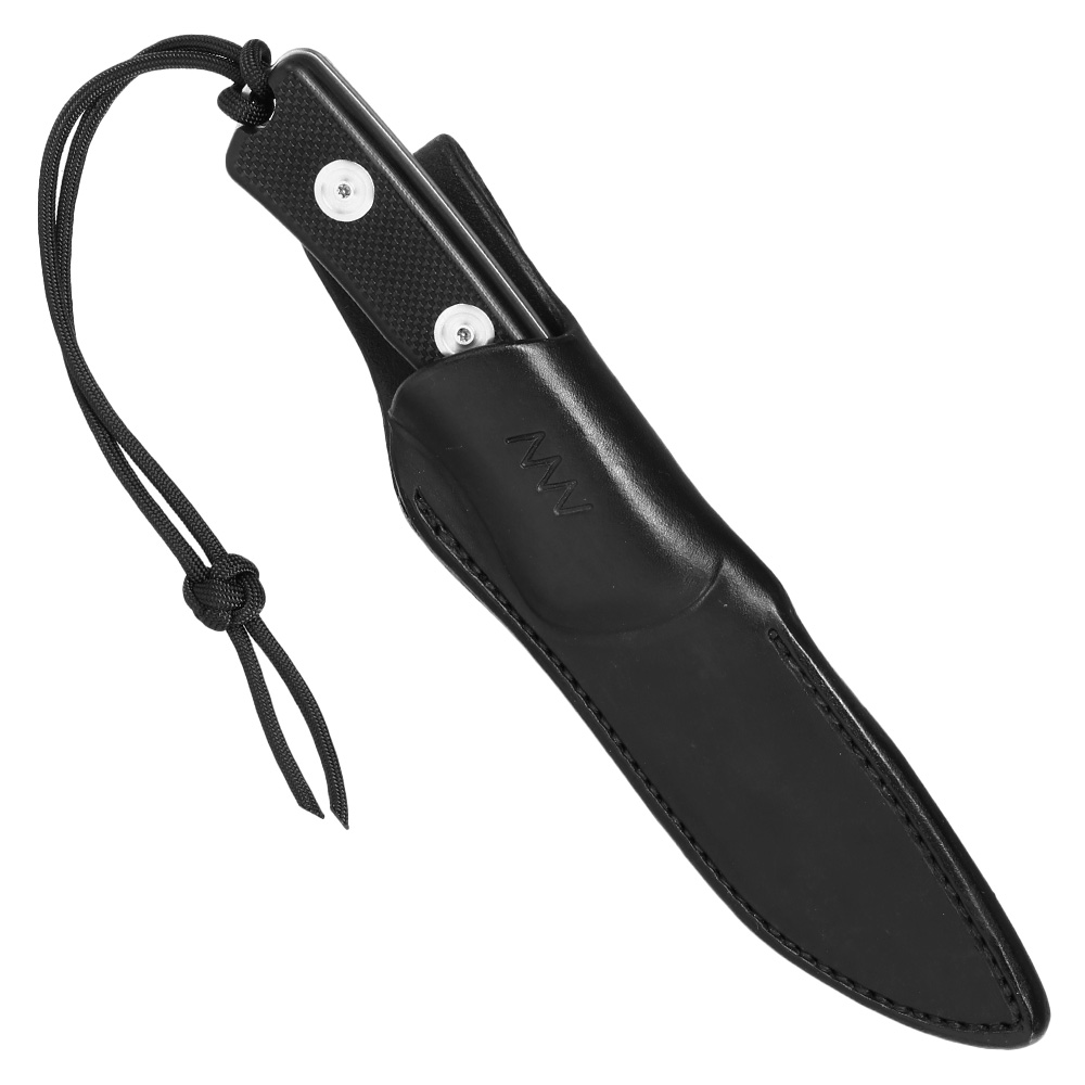ANV Knives Outdoormesser P200 Sleipner Stahl stonewash inkl. Lederscheide Bild 4
